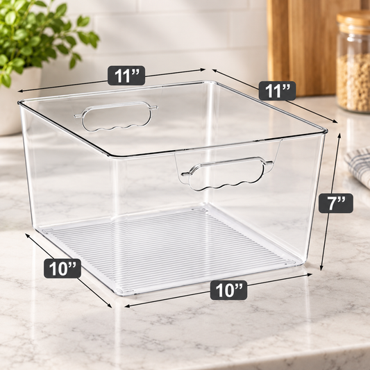 Clear Stackable Storage Bins – 6 Pack
