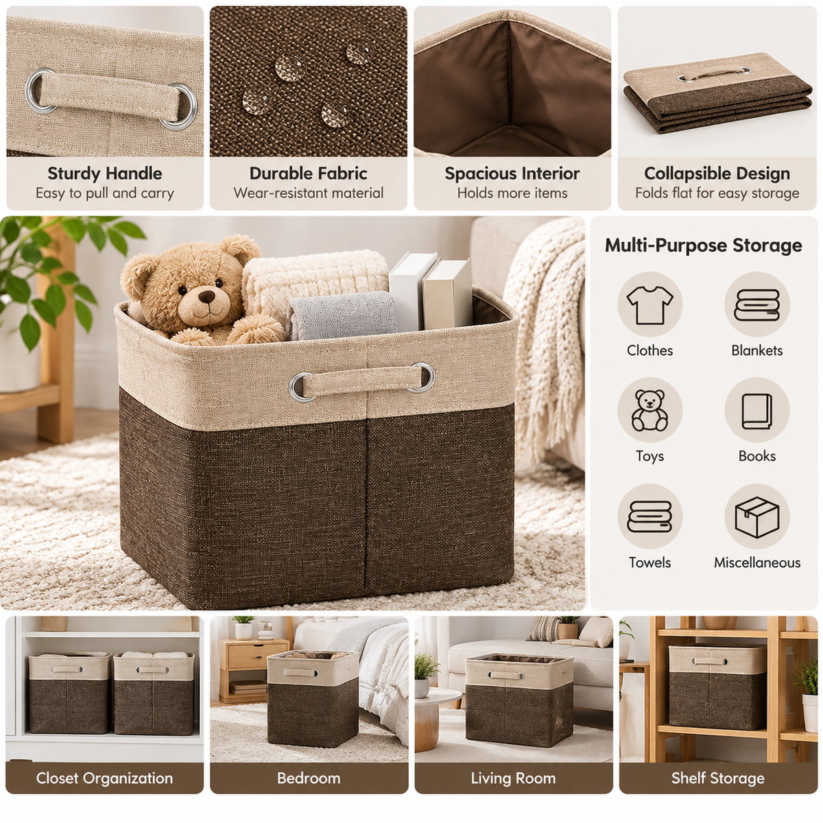 Collapsible Cubby Storage Bin