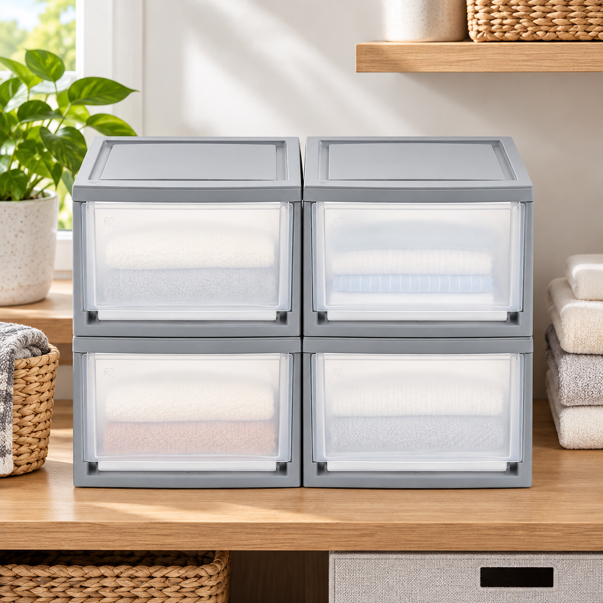 Stackable Storage Drawers – 4 Pack